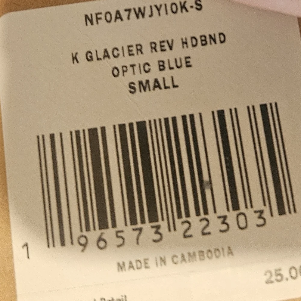 The North Face Kids' Glacier Reversible Headband: BLUE: NEW WITH TAGS: SIZE S